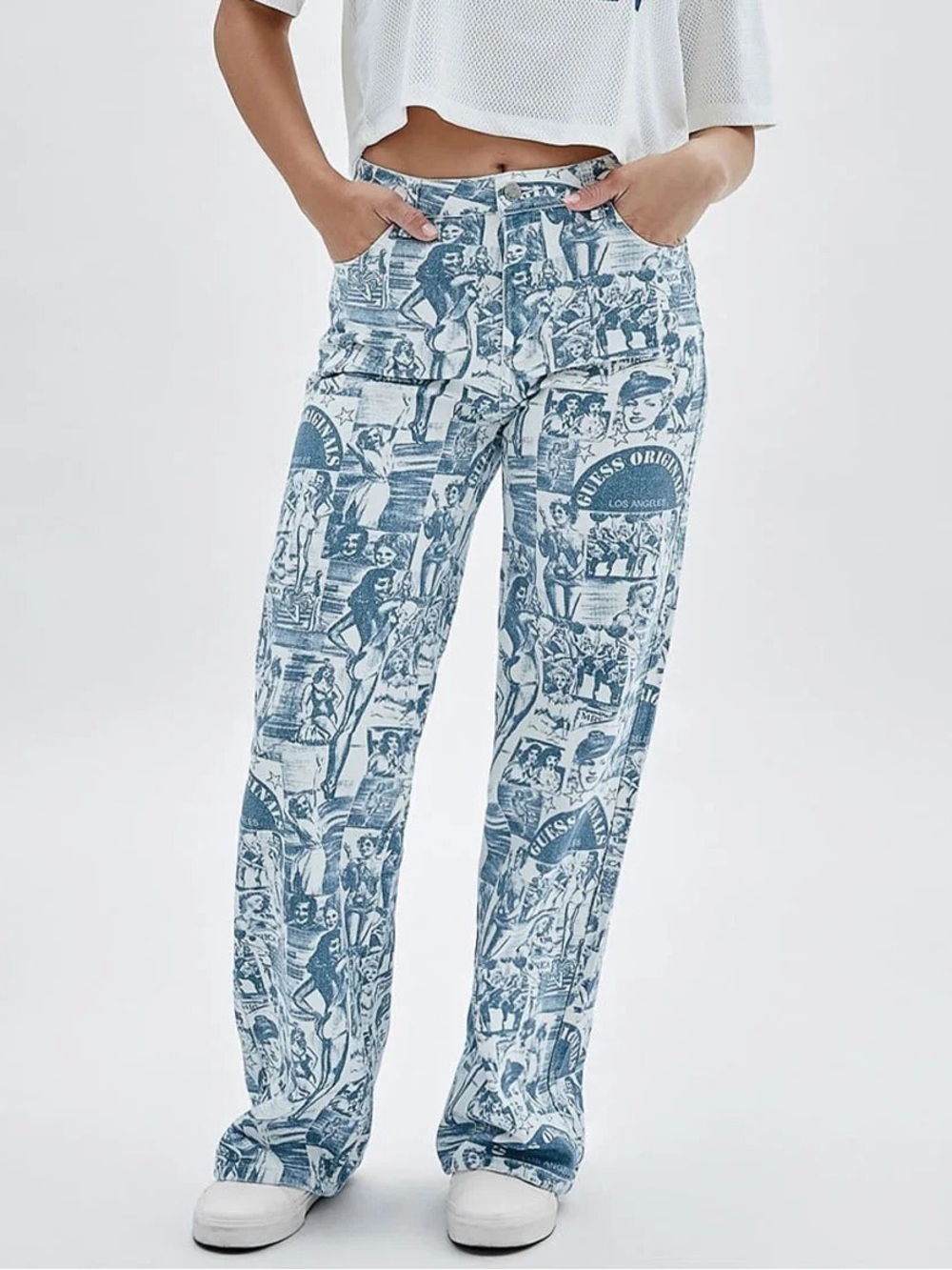 Guess Vintage Multi Print Baggy Jeans